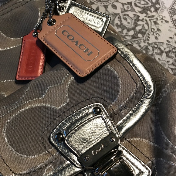 Coach Silver and Grey Cross Body Bag - Picture 2 of 4